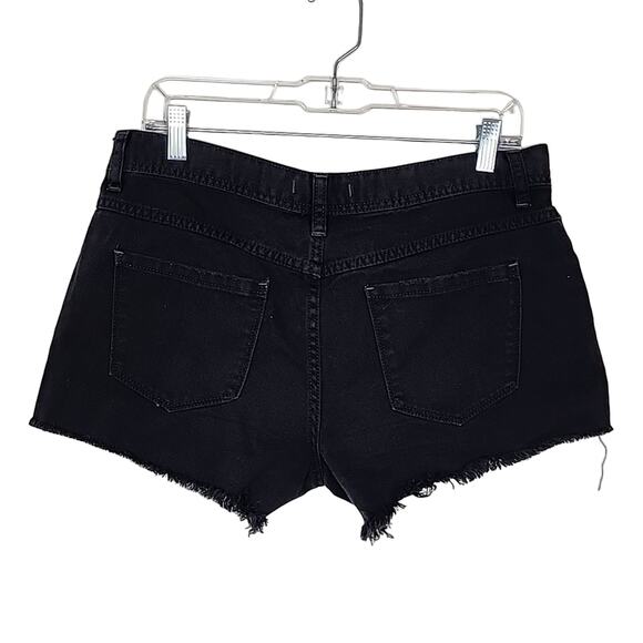 Free People Boho Black Distressed Denim Size 29 Shorts - Picture 3 of 5
